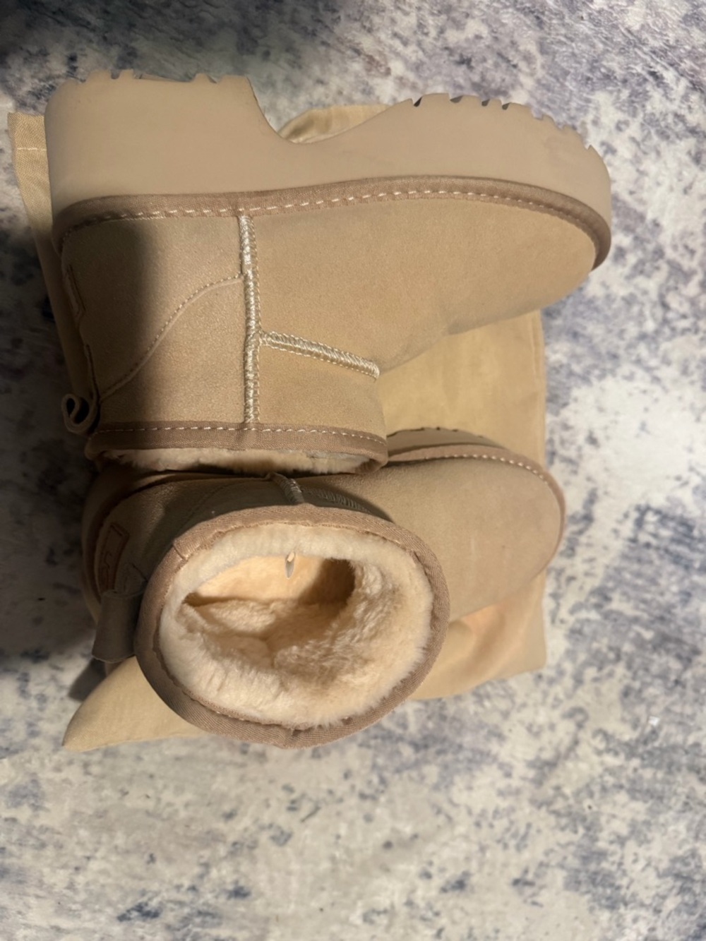 UGG Short Suede Boots in Chestnut Tan